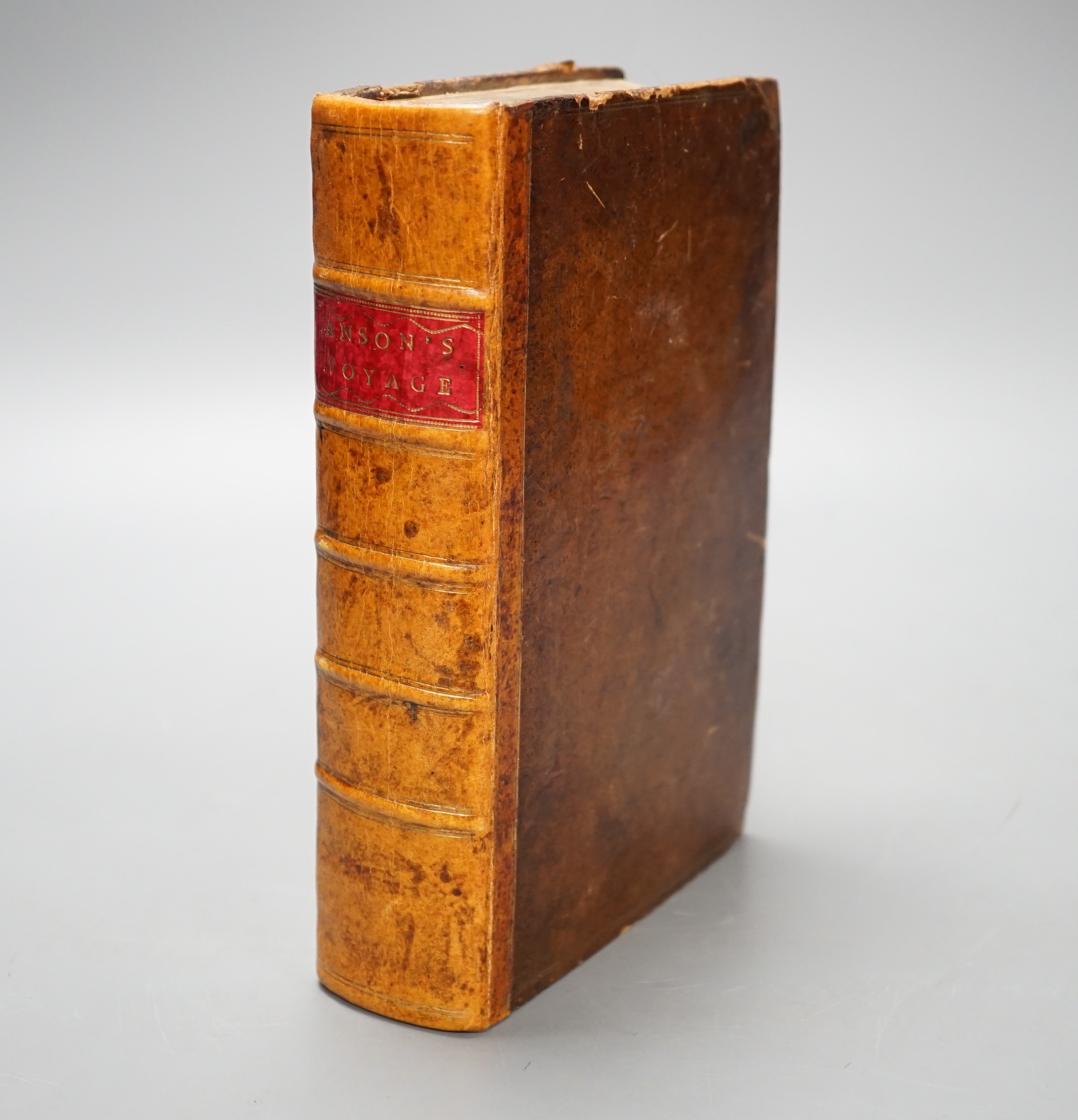 Anson, George, Baron Anson - A Voyage Around The World, 2nd edition, 8vo, calf, rebacked, with 3 folding maps and portrait, London 1748